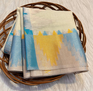 Kota Check Saree with Temple Border