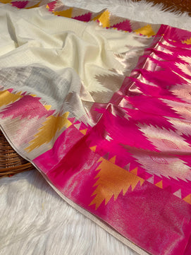 Kota Check Saree with Temple Border
