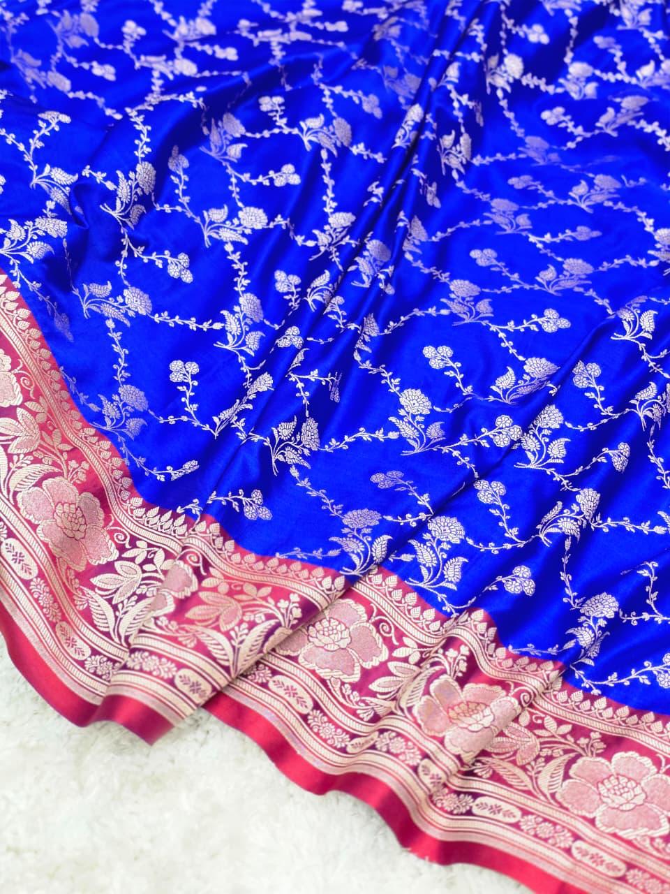 Banarasi Handloom Mashru Satin Katan Soft Silk Saree