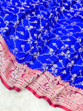Banarasi Handloom Mashru Satin Katan Soft Silk Saree