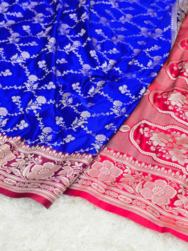 Banarasi Handloom Mashru Satin Katan Soft Silk Saree