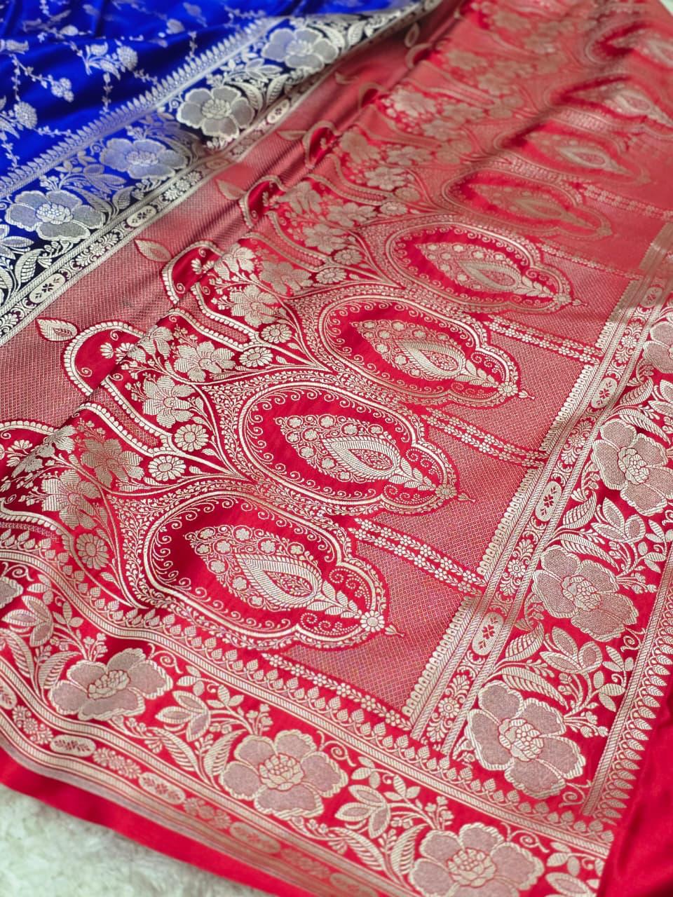Banarasi Handloom Mashru Satin Katan Soft Silk Saree