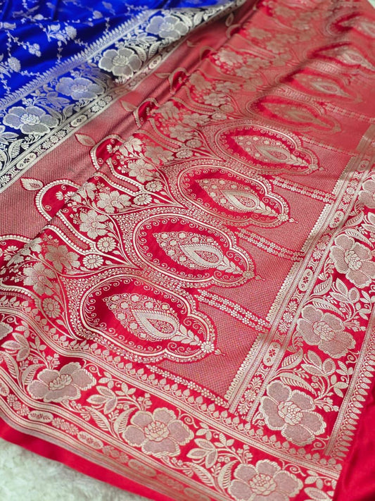 Banarasi Handloom Mashru Satin Katan Soft Silk Saree