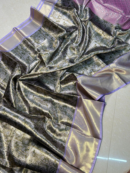 Katan Brocade Zari Tanchoi Saree