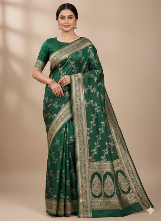 Green Mashru Silk Saree