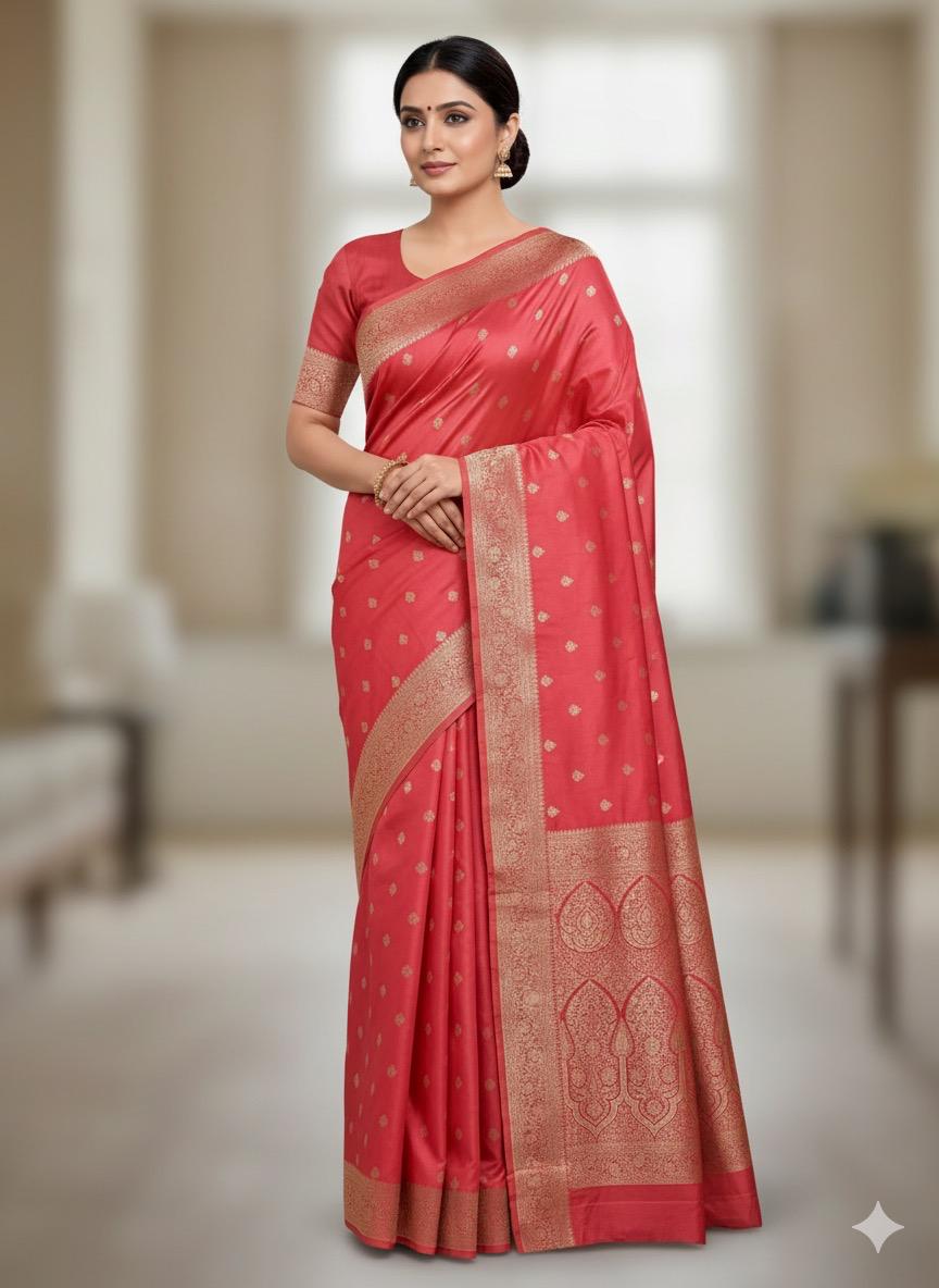 Pink Mashru Silk Saree