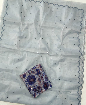 Kota Doria Mirror Work Saree