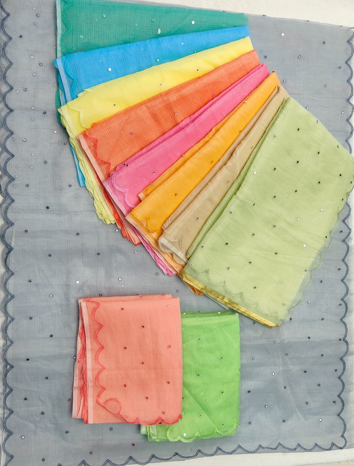 Kota Doria Mirror Work Saree
