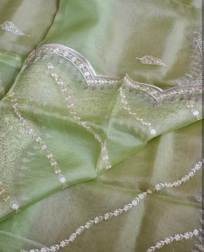 Kora Organza Saree with Beautiful Embroidery Work