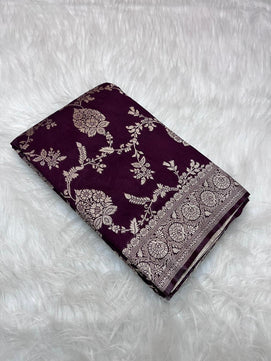 Katan Georgette Silk Saree