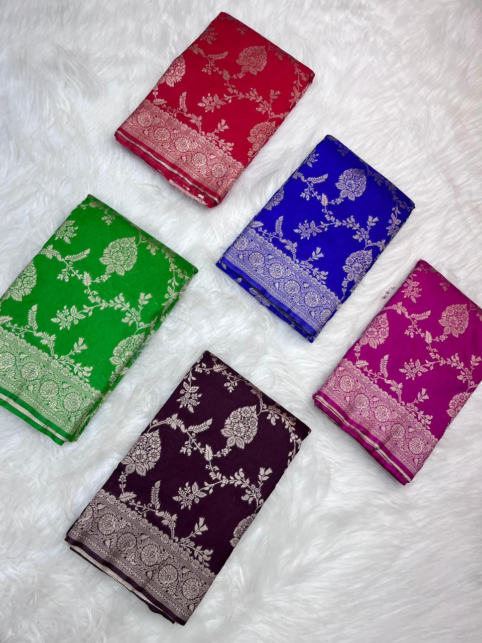 Katan Georgette Silk Saree