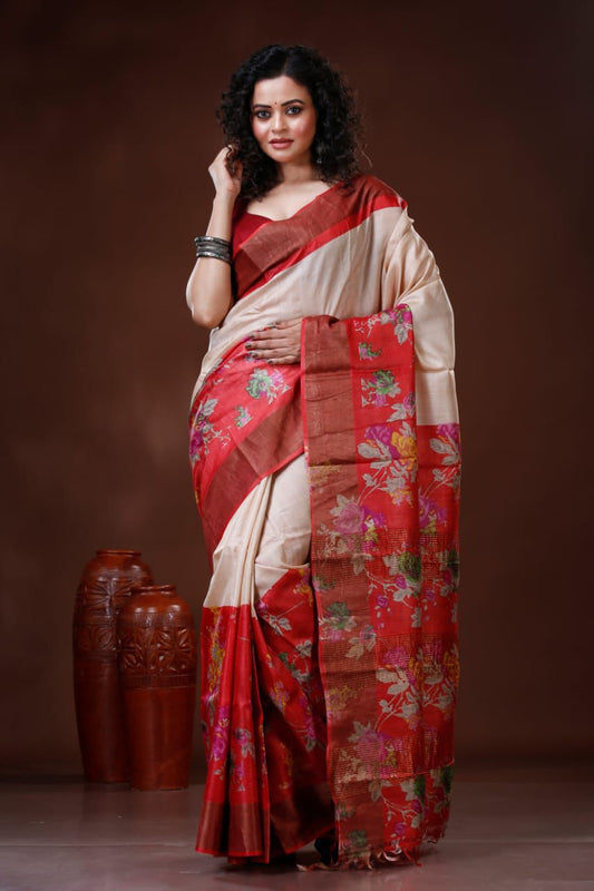 Pure Tussar Silk Saree