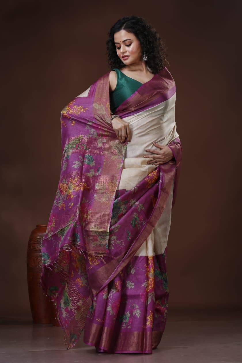 Pure Tussar Silk Saree