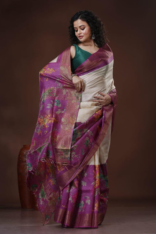 Pure Tussar Silk Saree