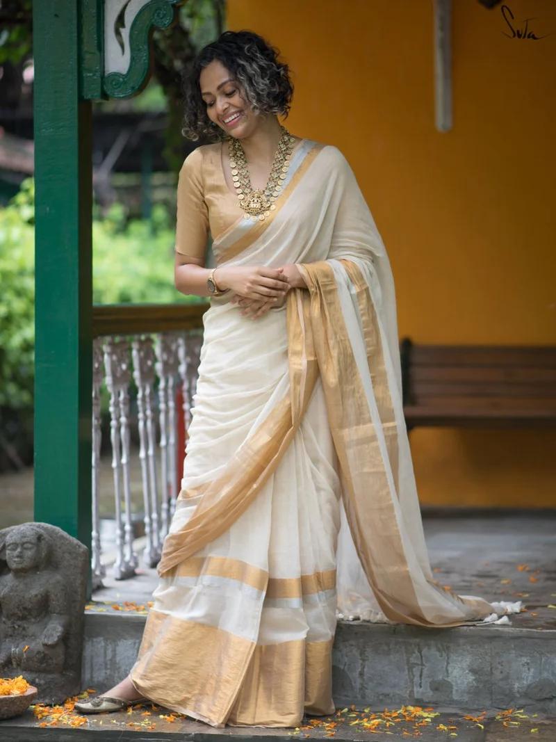Cotton Saree with Zari Work