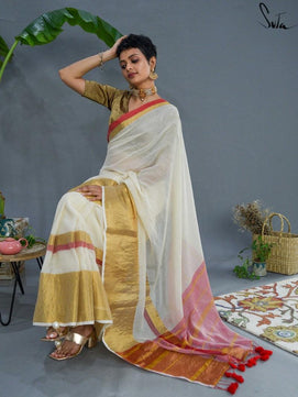 Cotton Saree with Zari Work