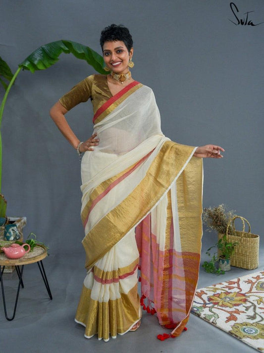 Cotton Saree with Zari Work