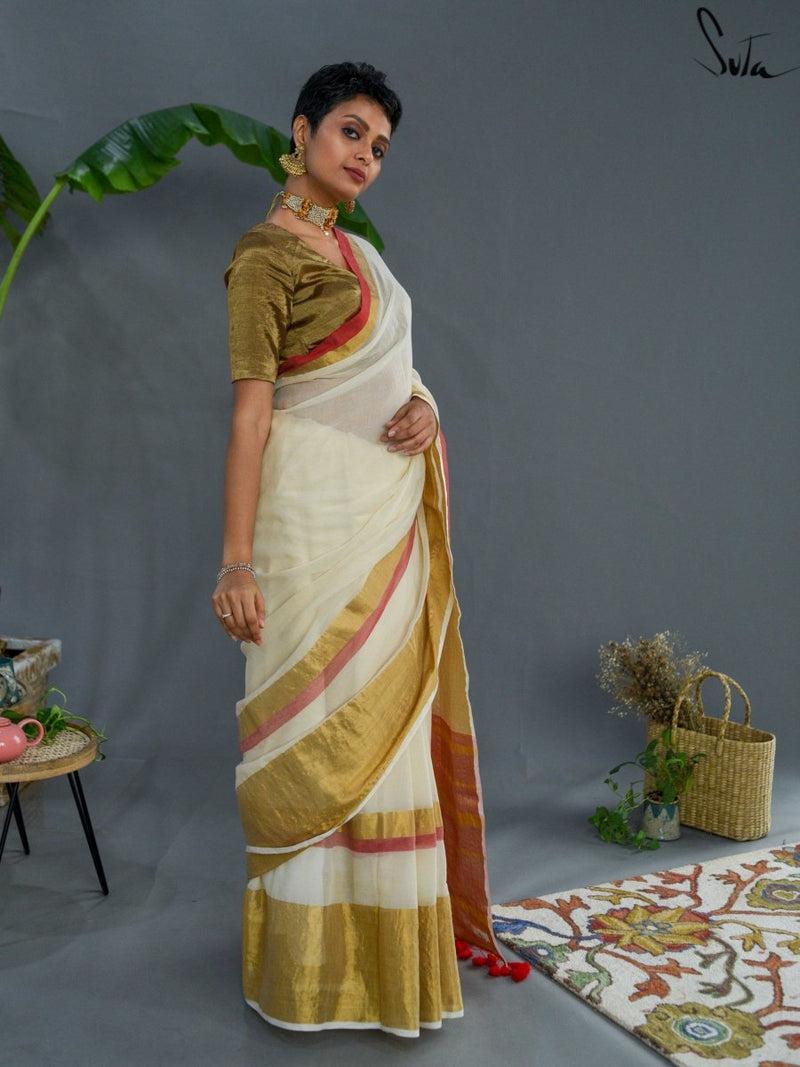 Cotton Saree with Zari Work