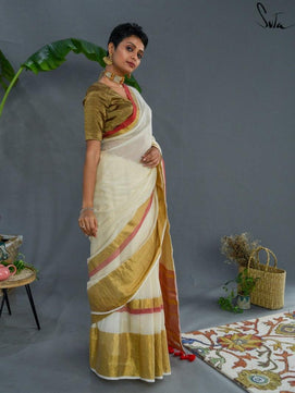 Cotton Saree with Zari Work