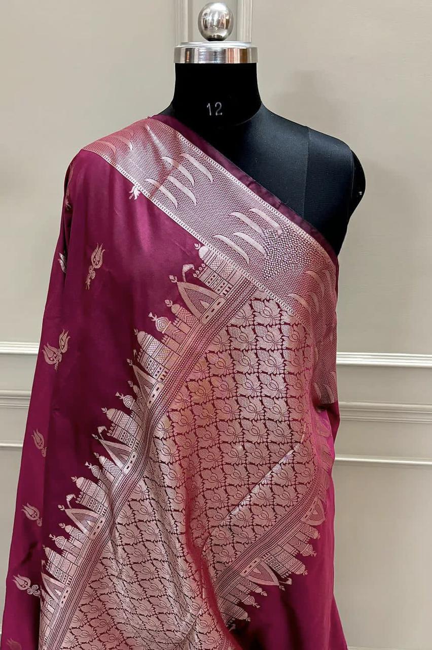 Double Katan Soft Silk Saree