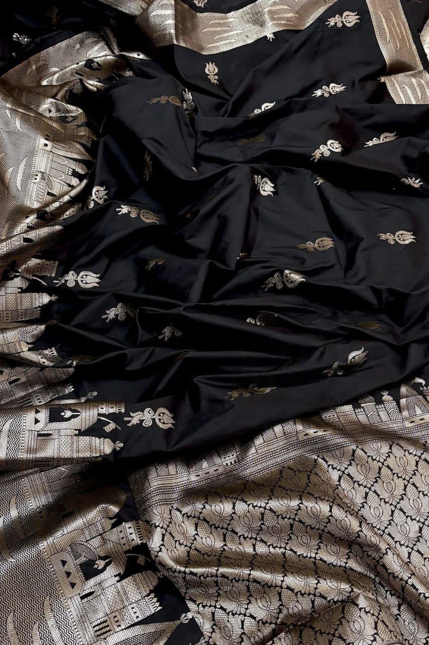 Double Katan Soft Silk Saree