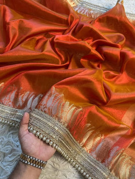 Tissue Silk Saree with Lace Work