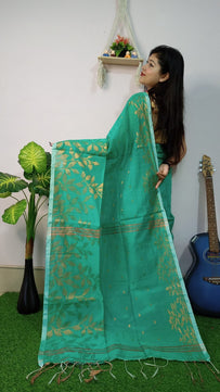 Handloom Copper Woven Saree – Cotton Silk