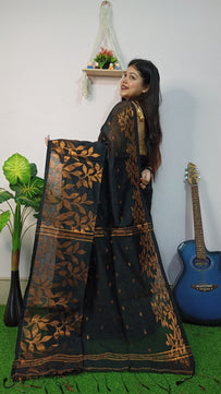 Handloom Copper Woven Saree – Cotton Silk