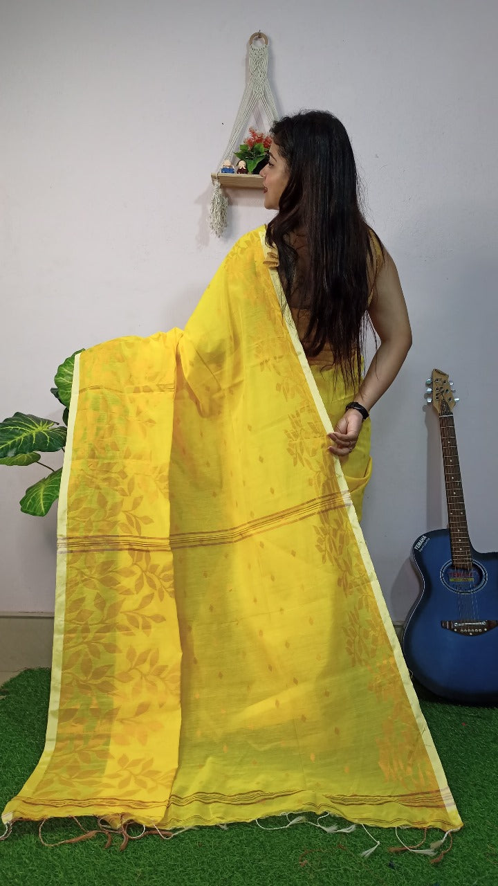 Handloom Copper Woven Saree – Cotton Silk