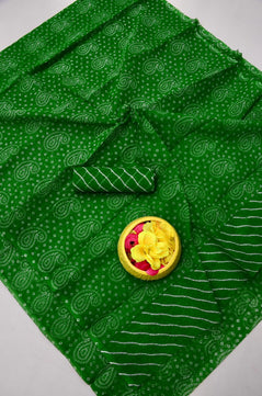 Kota Doria Bandhej Leheriya Saree