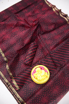 Kota Doria Bandhej Leheriya Saree