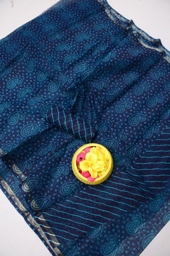 Kota Doria Bandhej Leheriya Saree