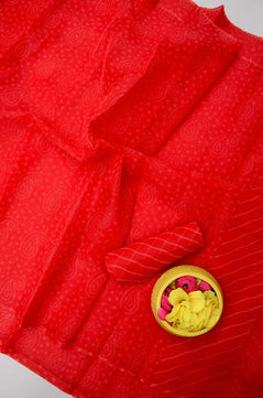 Kota Doria Bandhej Leheriya Saree