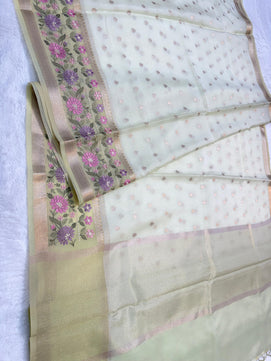 Kota Tissue Saree with Embroidery Work