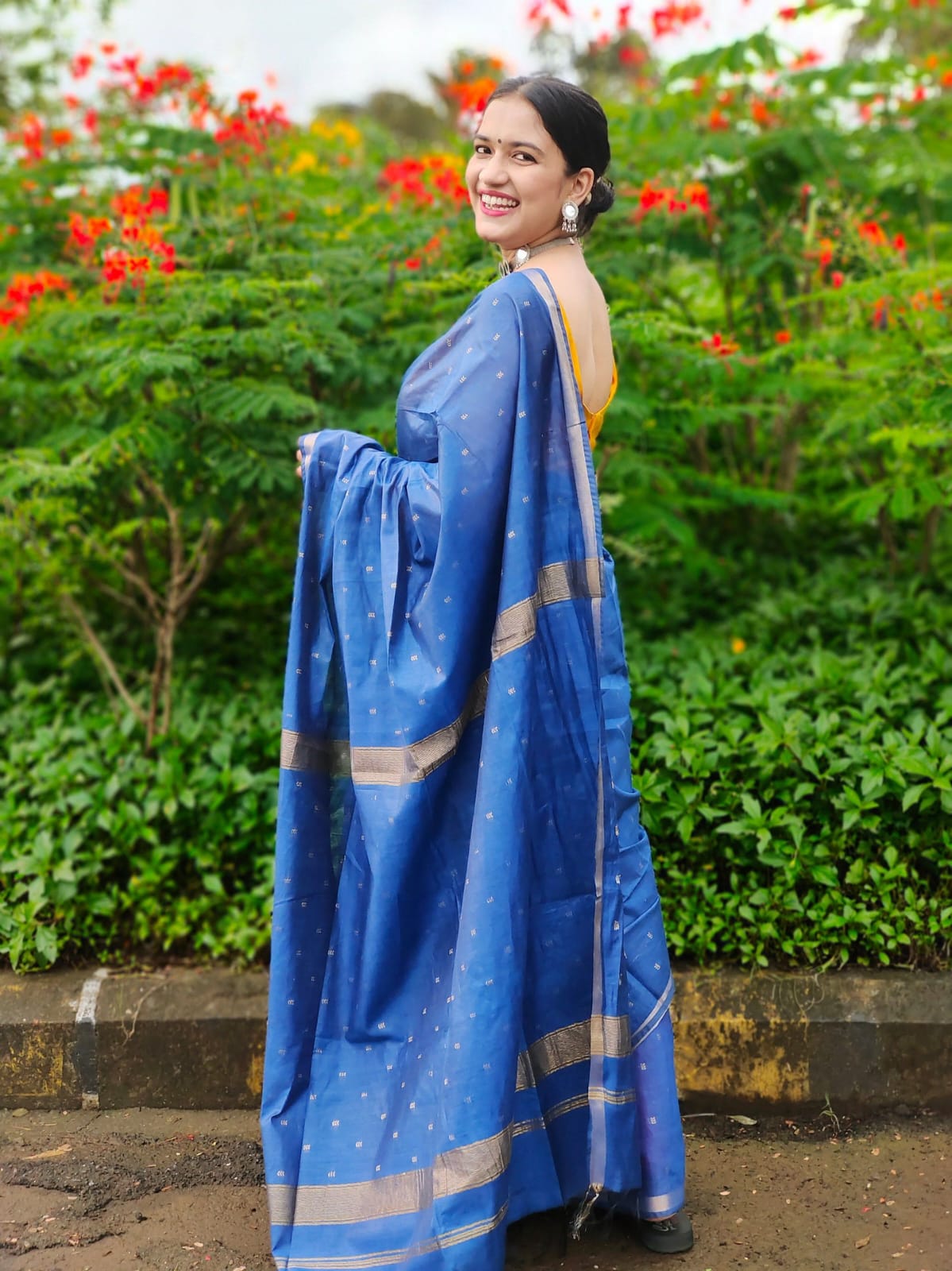 Mangalagiri Saree with Zari Border