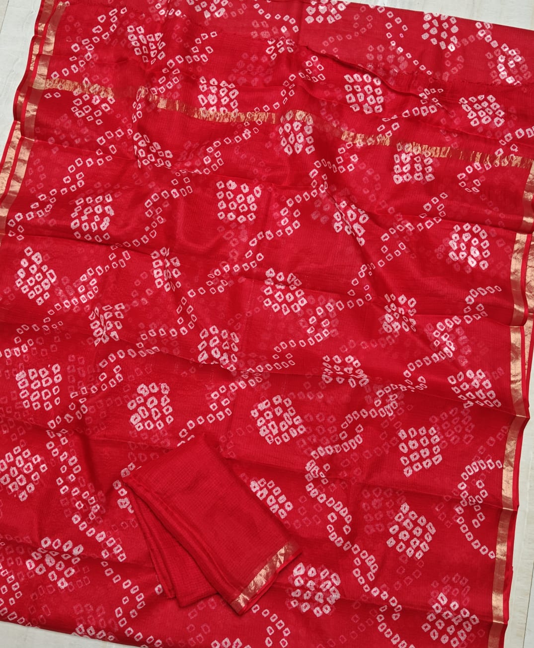 Kota Pure Silk Hand Bandhej Saree