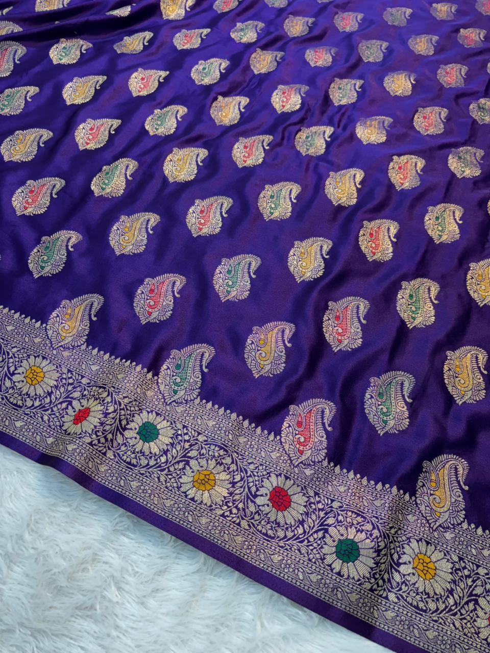 Mashru Minakari Silk Saree