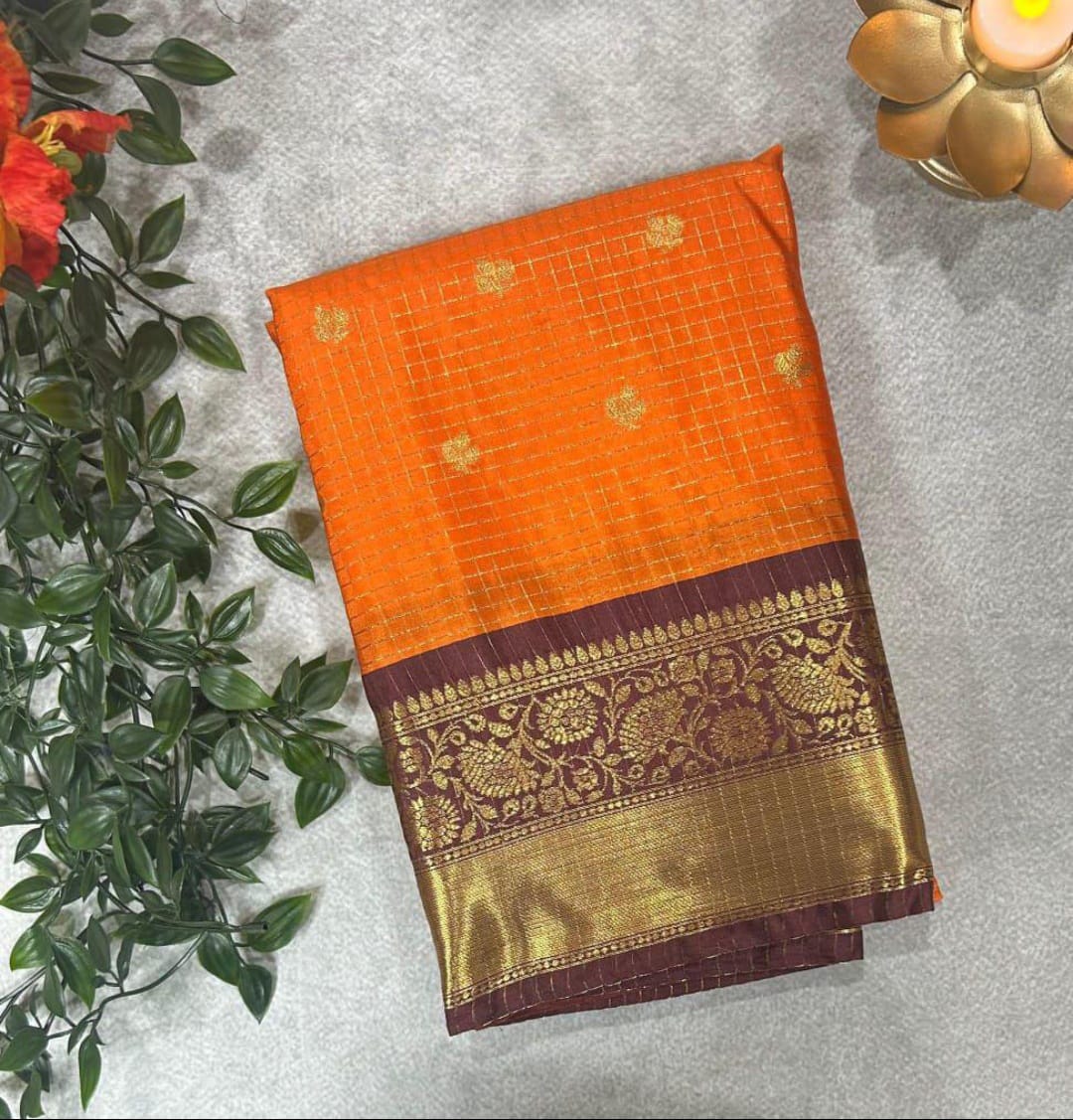 Katan Check Buti Work Sare