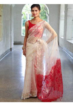 Pure Muslin Organza Jamdani Saree