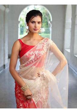 Pure Muslin Organza Jamdani Saree