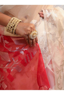 Pure Muslin Organza Jamdani Saree