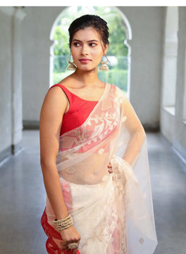 Pure Muslin Organza Jamdani Saree
