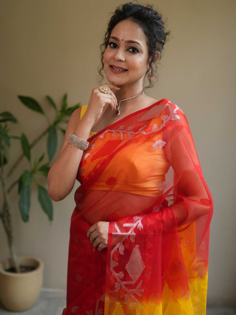 Muslin Organza Jamdani Saree