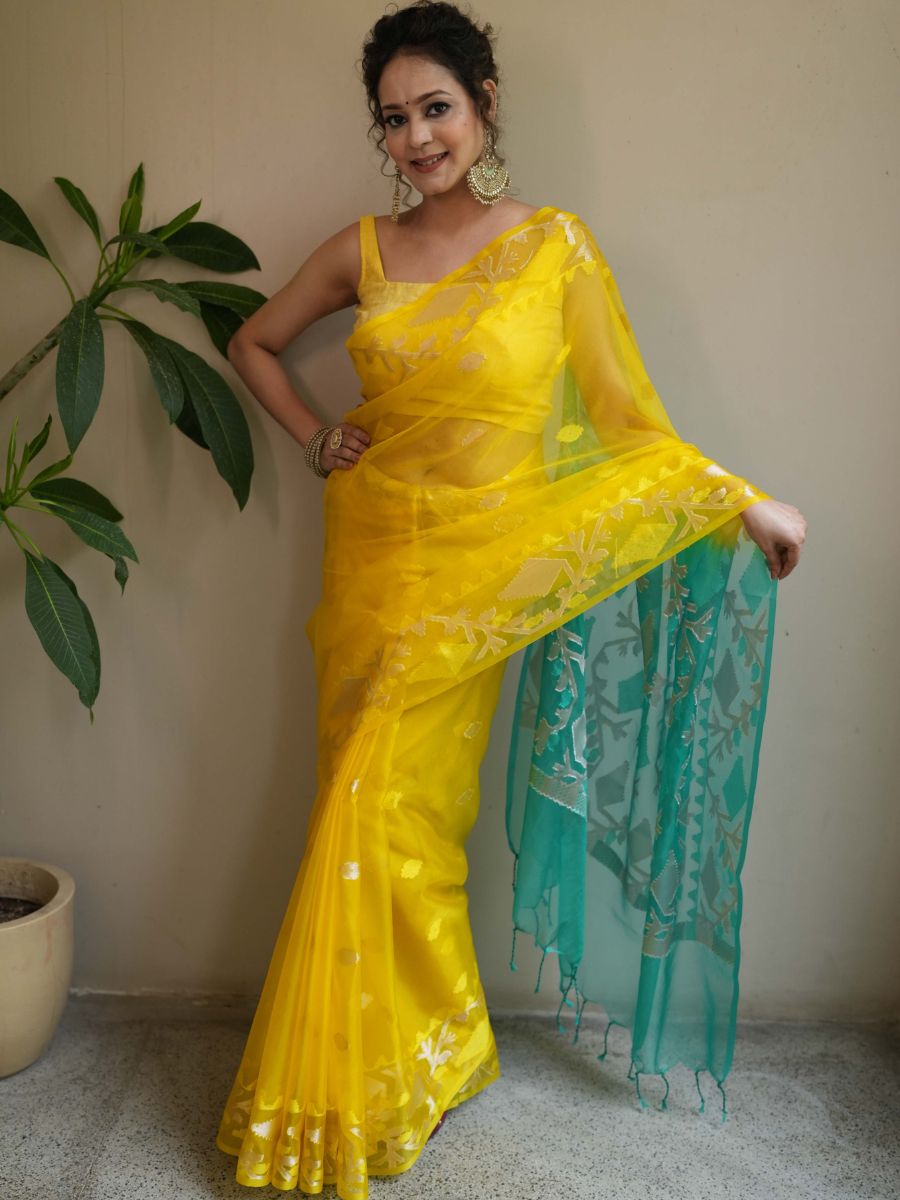 Muslin Organza Jamdani Saree