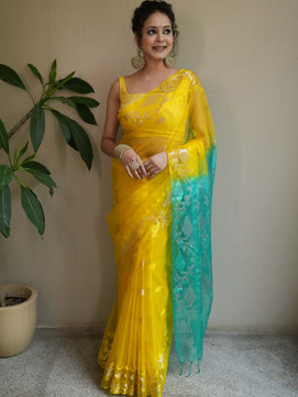 Muslin Organza Jamdani Saree