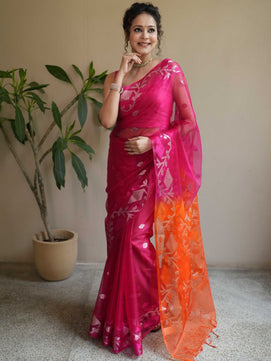 Muslin Organza Jamdani Saree