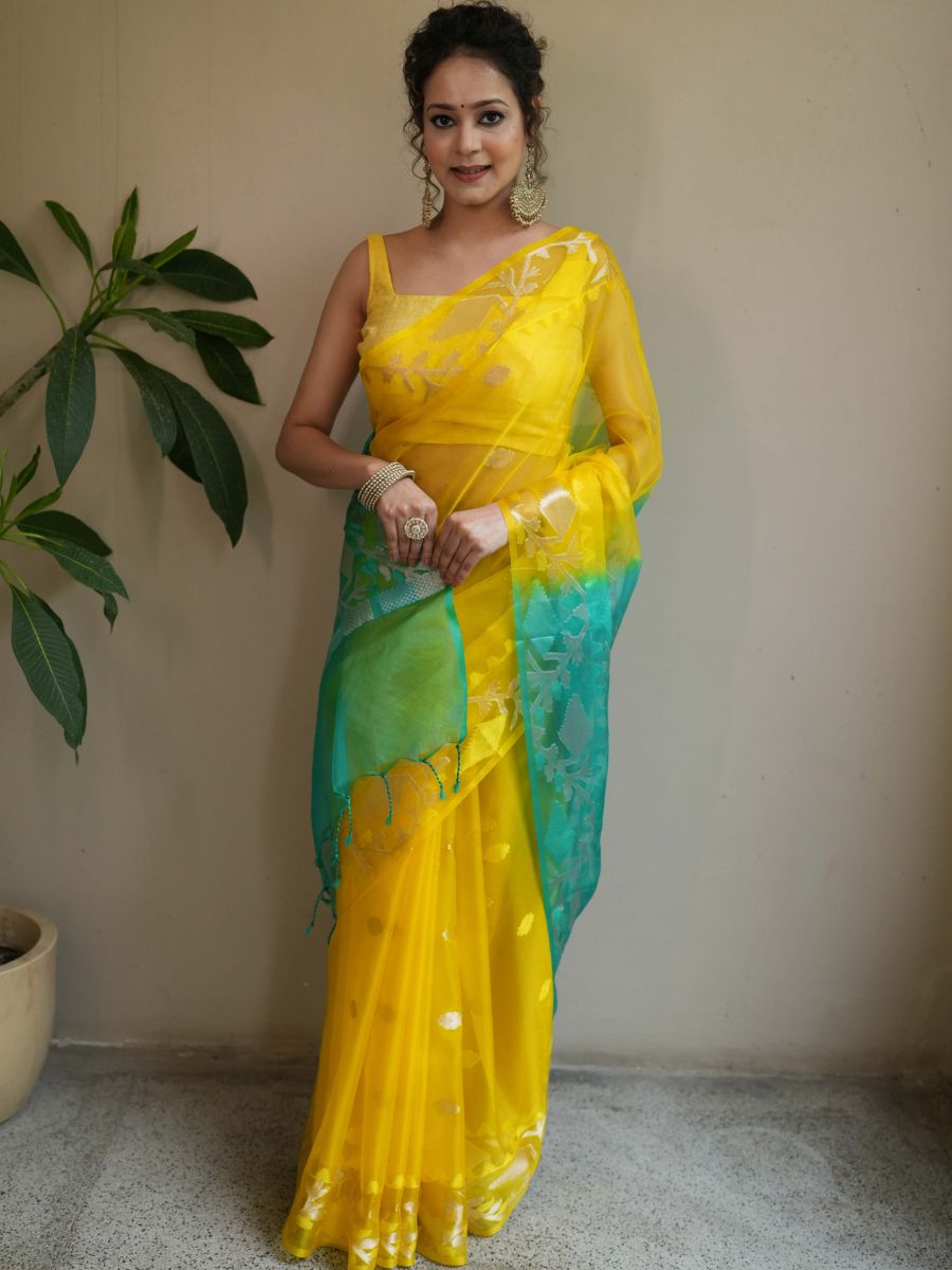 Muslin Organza Jamdani Saree