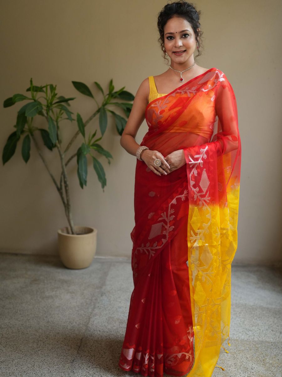 Muslin Organza Jamdani Saree