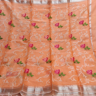 Kota Doria Embroidery Saree
