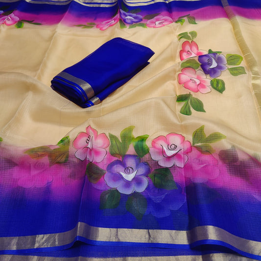 Kota Doria Pure Silk Saree